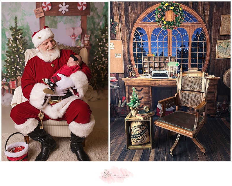 Santa Claus holding baby