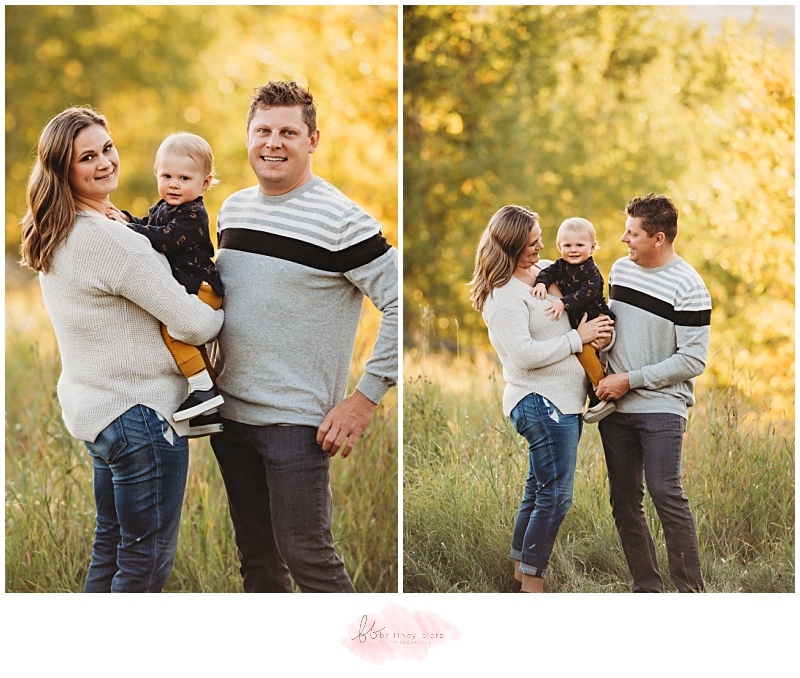 Calgary Family Fall Photos standing family of three