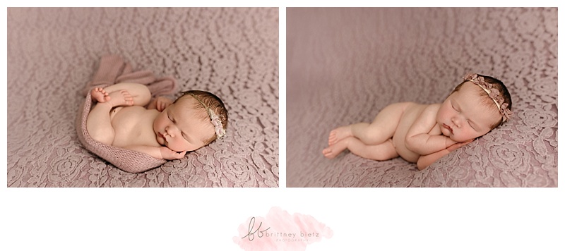 Baby girl posing during her Calgary newborn photography session