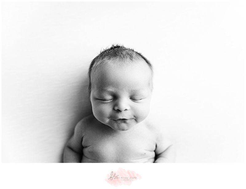 black and white newborn portrait