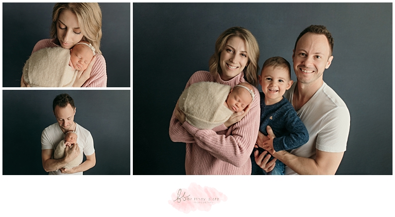 Newborn photoshoot with parents and big brother